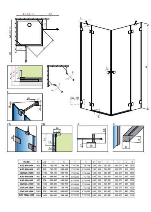 Душевая кабина RADAWAY Essenza Pro KDD (80/80) 10096080-01-01L + 10096080-01-01R