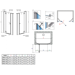 Душові двері RADAWAY Essenza New DWJS 140, 385033-01-01L + 384090-01-01