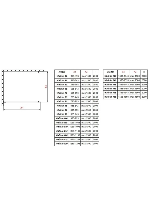 Душова кабіна RADAWAY Essenza Pro Gold Walk-in 600x2000 золотий/прозоре скло 10103060-09-01