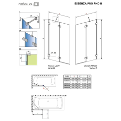 Шторка на ванну Radaway Essenza Pro White PND II 120 ліва, 10102120-04-01L (виставковий зразок)