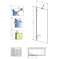 Шторка для ванны RADAWAY Essenza Pro PNJ 50 II, 10101050-01-01