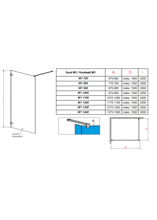 Перегородка для душу RADAWAY Walk-in Euphoria V (130) 383115-01-01