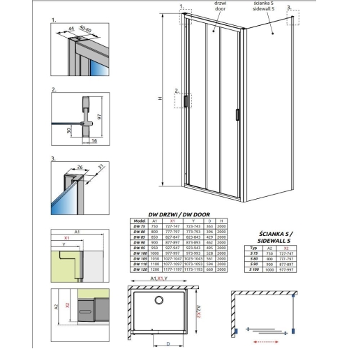 Душова кабіна RADAWAY Evo DW+S (90/90) 335090-01-01 + 336090-01-01