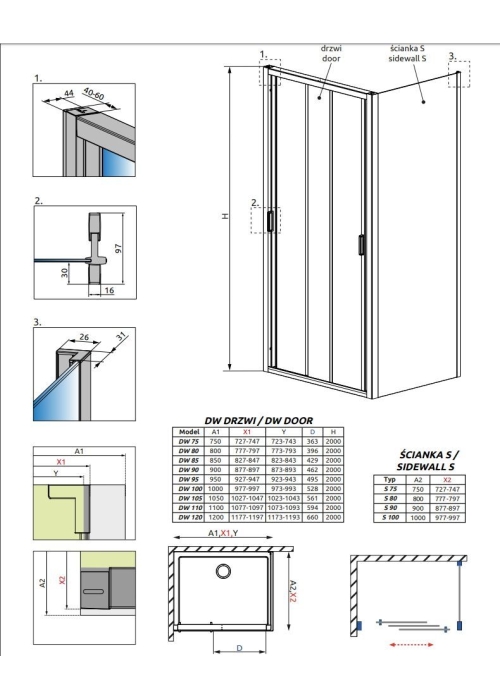 Душевая кабина RADAWAY Evo DW+S (100/100) 335100-01-01 + 336100-01-01