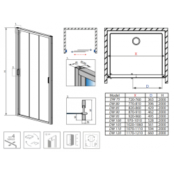 Душові двері RADAWAY Evo DW 80, 335080-01-01