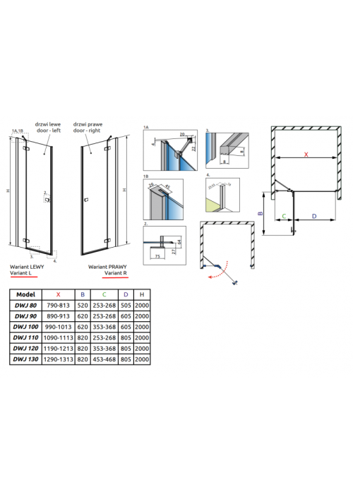 Душові двері RADAWAY Fuenta New DWJ 100, 384014-01-01R