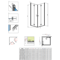 Душевая кабина RADAWAY Fuenta New KDD B (80/80) без порога, 384070-01-01LB + 384070-01-01RB