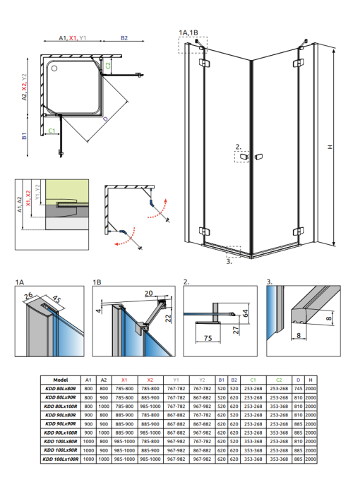 Душевая кабина RADAWAY Fuenta New KDD (90/90) 384060-01-01L + 384060-01-01R