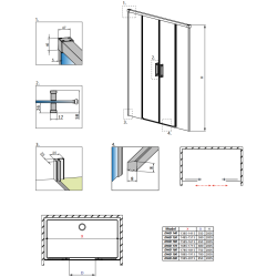 Душові двері RADAWAY Idea Black DWD 180, 387128-54-01