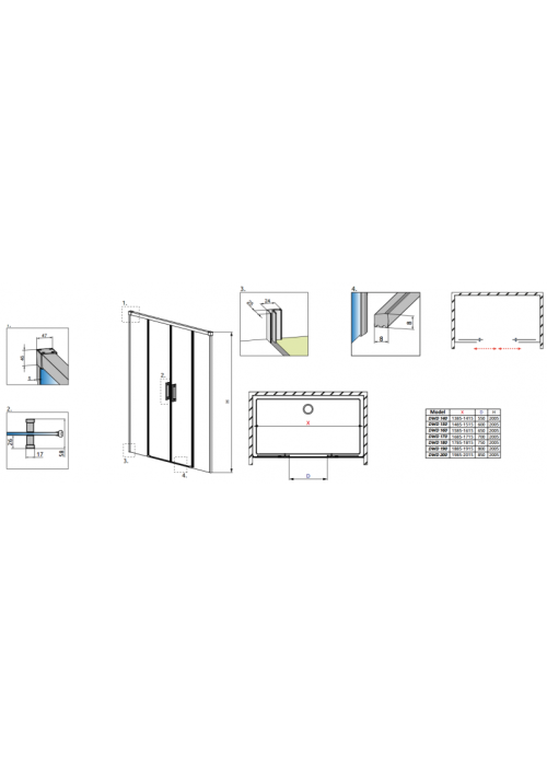 Душові двері RADAWAY Idea DWD 200, 387120-01-01