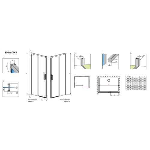 Душові двері RADAWAY Idea DWJ 160, 387020-01-01L