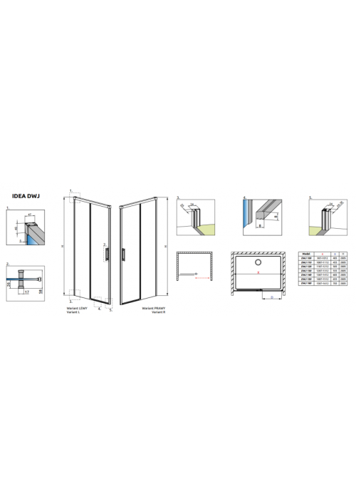 Душові двері RADAWAY Idea DWJ 160, 387020-01-01L