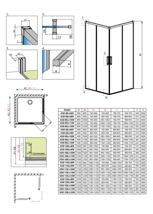 Душевая кабина RADAWAY Idea KDD (90/120) 387060-01-01L + 387064-01-01R