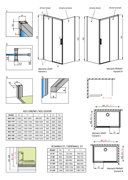 Душевая кабина RADAWAY Idea KDJ (120/80) 387042-01-01R + 387051-01-01L