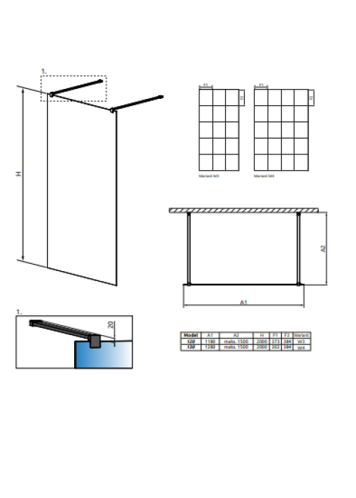 Перегородка для душа RADAWAY Walk-in Modo New Black I Factory 120 388124-54-57