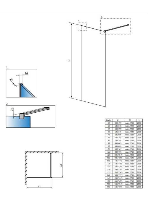 Перегородка для душу RADAWAY Walk-in Modo New II (65) 389065-01-01