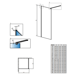 Перегородка для душу RADAWAY Walk-in Modo X Black II 50 389254-54-01