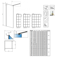 Перегородка для душу RADAWAY Walk-in Modo New Black II Factory 65 389065-54-55