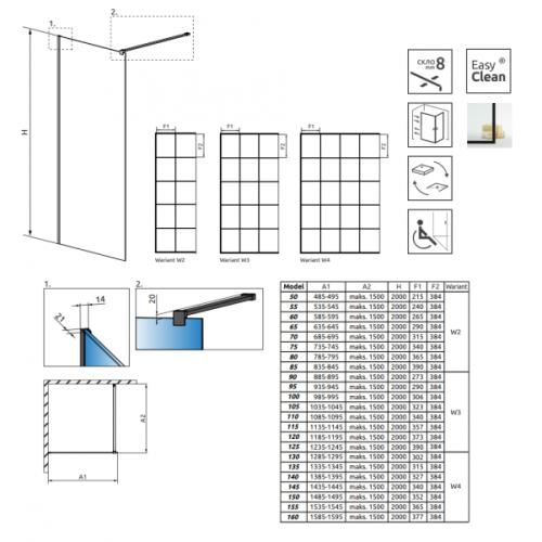 Перегородка для душу RADAWAY Walk-in Modo New Black II Factory 120 389124-54-55