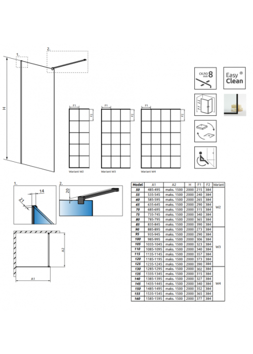 Перегородка для душа RADAWAY Walk-in Modo New Black II Factory 130 389134-54-55