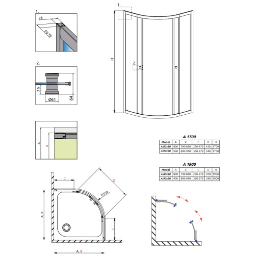 Душевая кабина RADAWAY Premium A (90x90) 30403-01-01