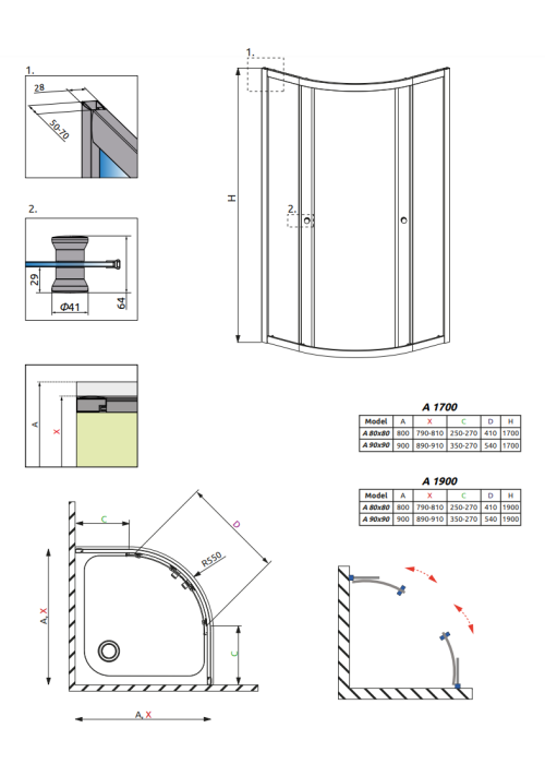 Душевая кабина RADAWAY Premium A (90x90) 30403-01-01