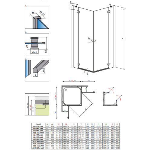 Душова кабіна RADAWAY Torrenta KDD (80x80) 32262-01-01N