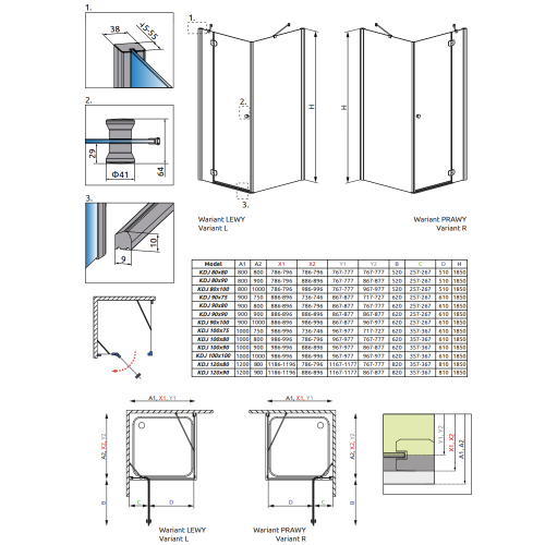 Душова кабіна RADAWAY Torrenta KDJ (80x80) 32212-01-01NL