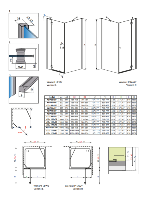 Душевая кабина RADAWAY Torrenta KDJ (100x80) 32242-01-01NL