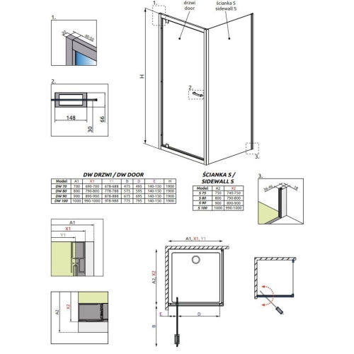 Душові двері RADAWAY Twist DW 80, 382001-01