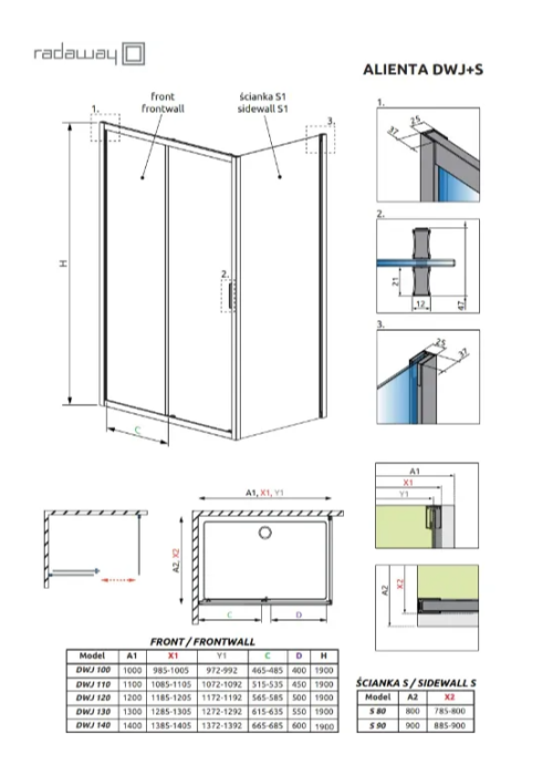 Душова кабіна RADAWAY Alienta Black DWJ+S 120x90x190 10260120-54-01+10270090-54-01