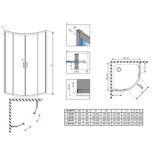 Душова кабіна RADAWAY Alienta A (80x80) 10228080-01-01