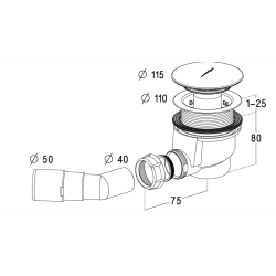 Душова кабіна RADAWAY Alienta D 80x90 з піддоном Lupo та сифоном 690P 10258090-01-01KL