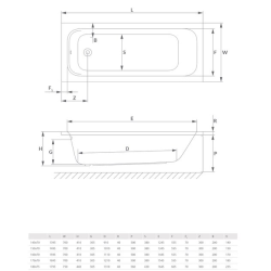 Ванна акрилова Radaway MIA Eco 140x70 c ножками WA1-55-140x070