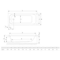 Ванна акрилова Radaway MIA Eco 160x70 з ніжками WA1-55-160x070