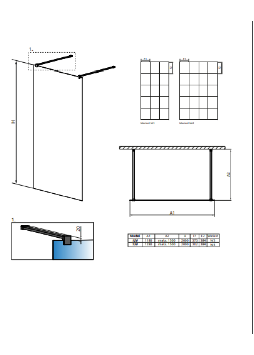 Перегородка для душу RADAWAY Walk-in Modo X Black I Factory 120 388324-54-57