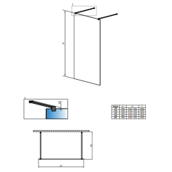 Перегородка для душу RADAWAY Walk-in Modo X Black I 120 388324-54-01