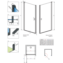 Душевая дверь RADAWAY Nes Black DWJ I Frame 70 левая, 10026070-54-56L