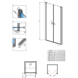 Душові двері RADAWAY Nes DWD I 70, 10027070-01-01