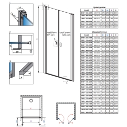 Душевая дверь RADAWAY Nes 8 DWD I 70, 10077035-01-01L + 10077035-01-01R