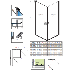 Душова кабіна RADAWAY Nes 8 Black KDD I (80x80) 10071080-54-01L + 10071080-54-01R