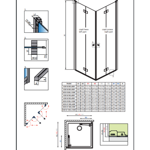 Душова кабіна RADAWAY Nes KDD B (80/80) 10024080-01-01L + 10024080-01-01R