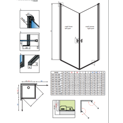 Душова кабіна RADAWAY Nes Black KDD I Frame (80x80) 10021080-54-56L + 10021080-54-56R