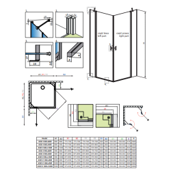 Душевая кабина RADAWAY Nes KDD II (80/80) 10031080-01-01L + 10031080-01-01R