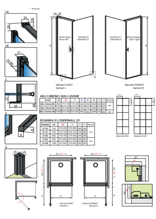 Душевая кабина RADAWAY Nes Black KDJ I Factory (80x70) 10022080-54-55R + 10039070-54-55