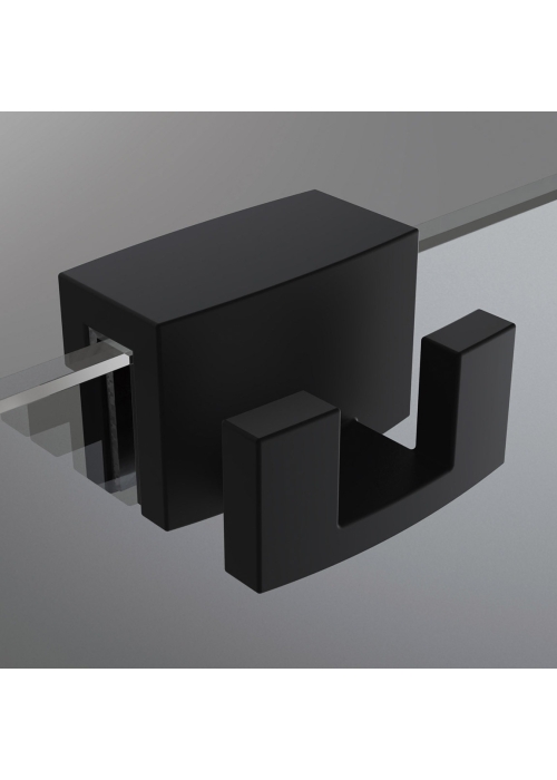 Крючок для полотенца на стекло, чёрный WR-054