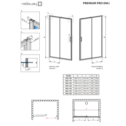 Душові двері Radaway Premium Pro Black DWJ 1100x2000 ліва 1014110-54-01L