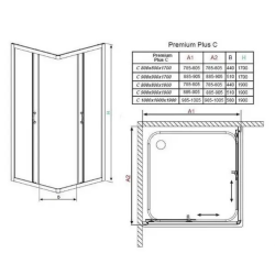 Душова кабіна RADAWAY Premium Plus C Матове скло (90x90) 30453-01-02N