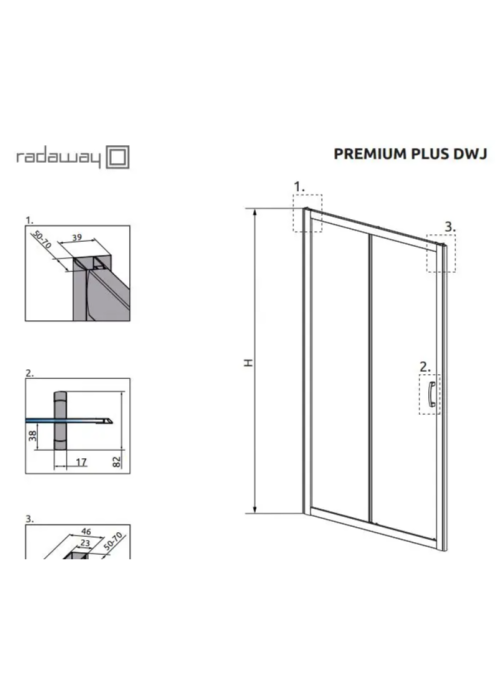 Душові двері Radaway Premium Plus DWJ 120 см 33313-01-01N