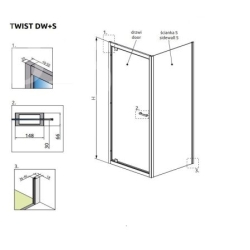 Душевая кабина RADAWAY Twist DW+S 70, 382000-01 + 382009-01